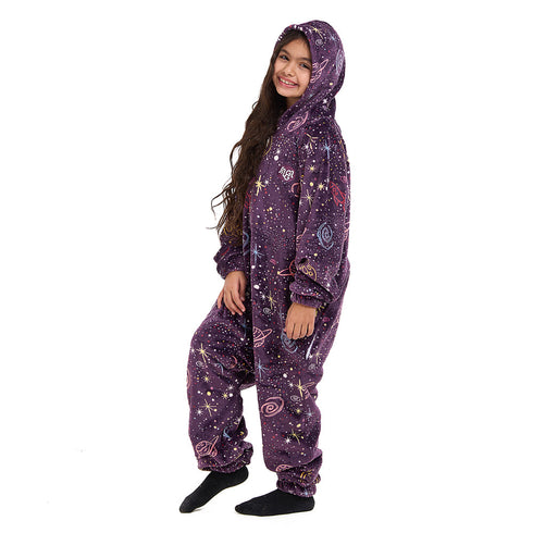 Snuggs Kids Blanket Onesie Mauve space